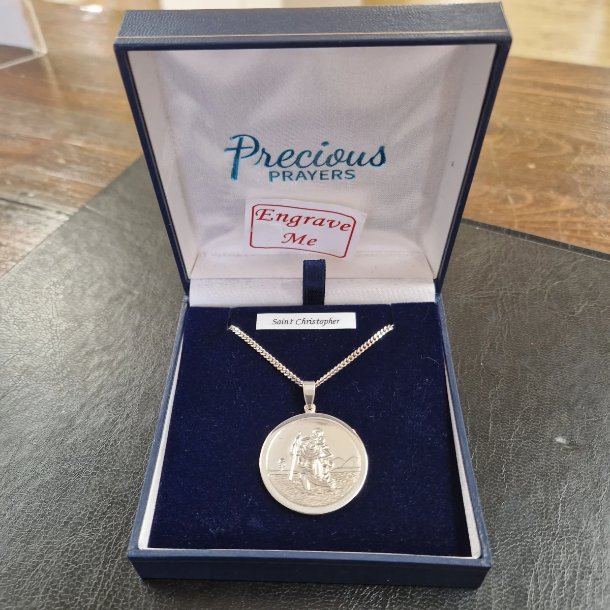 29mm St Christopher Sterling Silver Engravable Medal - Image 3