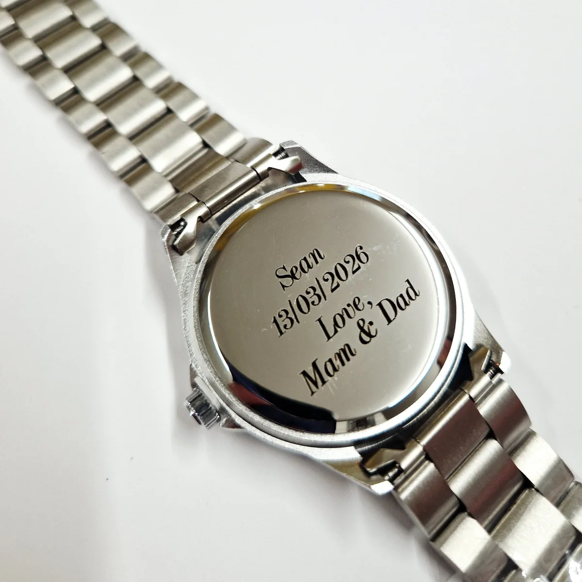 Boys Personalised Watch Black & Red with Interchangeable Silicone Strap - Image 4