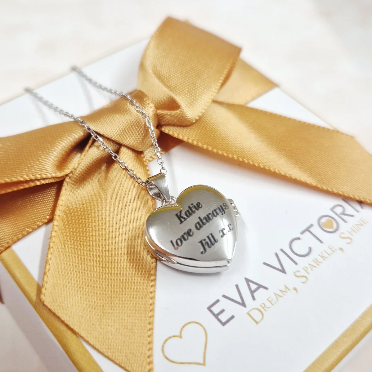 Sterling Silver Heart Photo Locket with Cubic Zirconias - Image 5