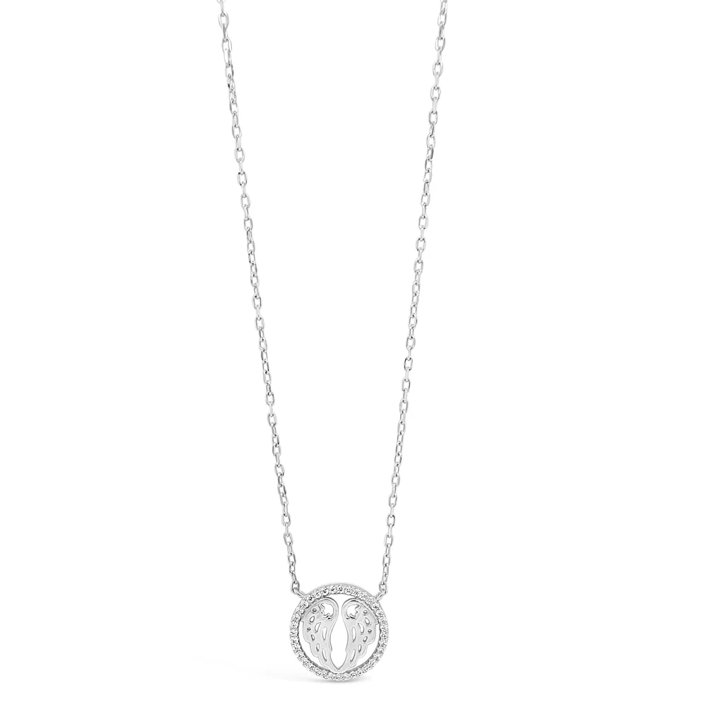 Angel Wings Sterling Silver Disc Pendant - Image 8