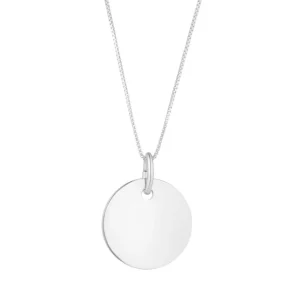 Sterling Silver Engravable Disc Pendant 15mm