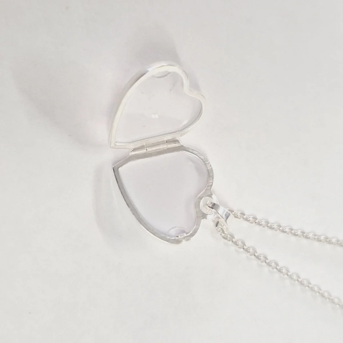 Paw Print Heart Sterling Silver Photo Locket 18" chain - Image 5